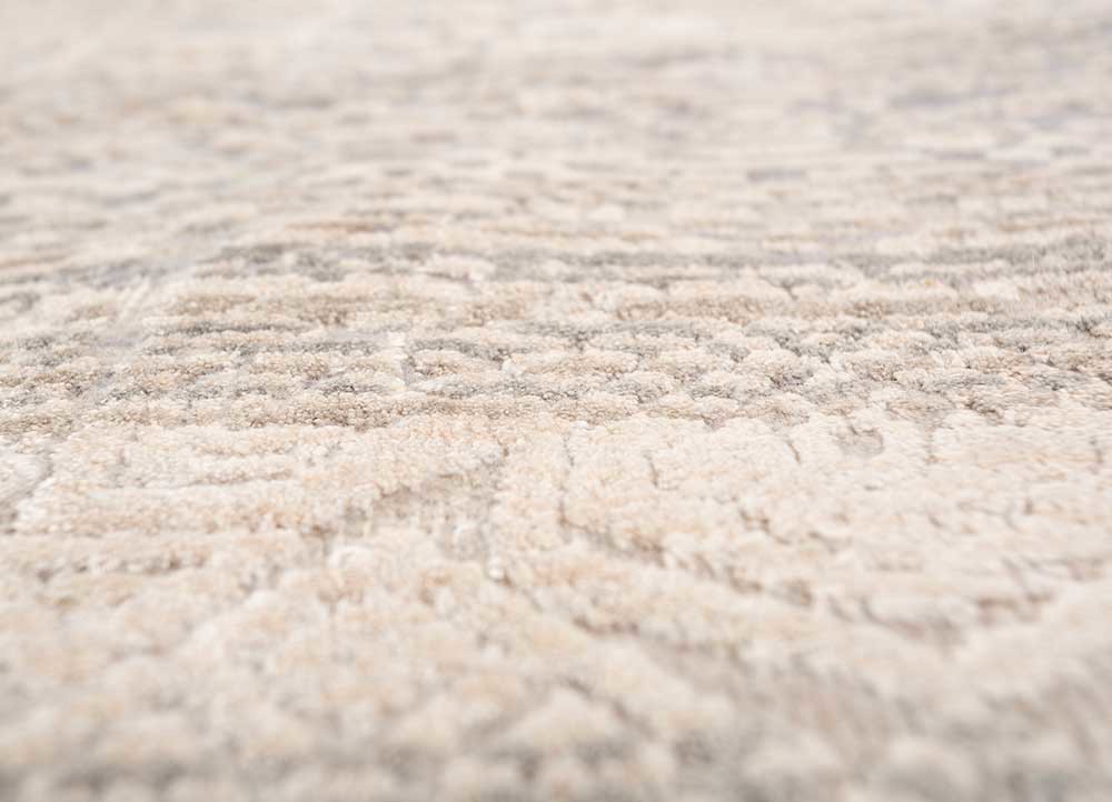 konstrukt blue wool and bamboo silk hand loom Rug - CloseUp