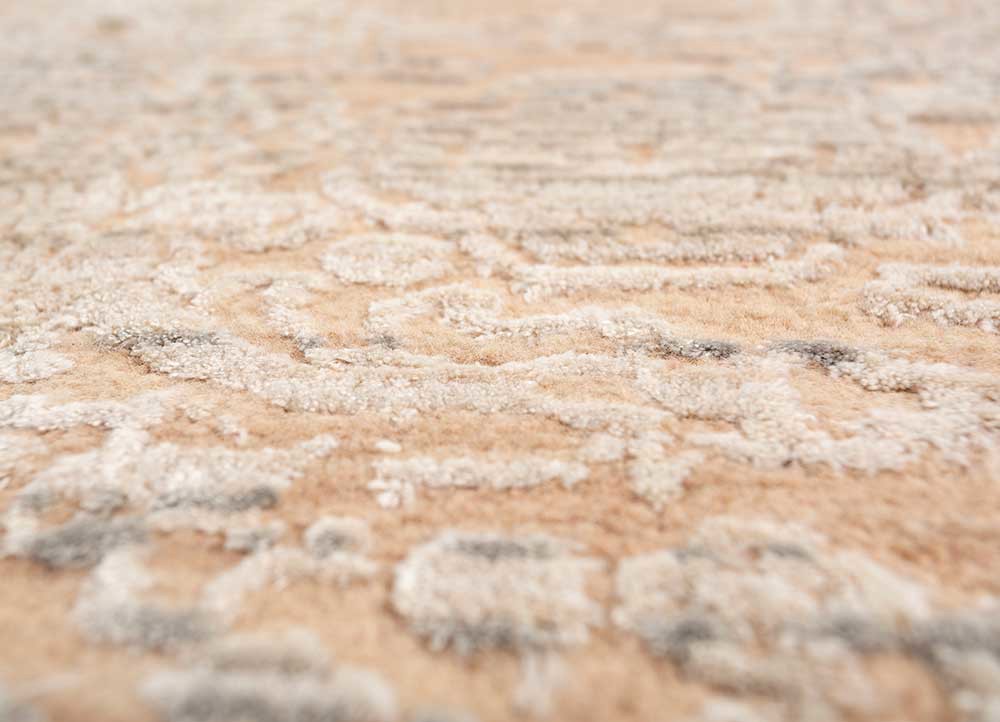 konstrukt red and orange wool and bamboo silk hand loom Rug - CloseUp