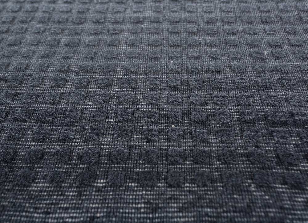 jean grey and black wool hand loom Rug - CloseUp jean grey and black wool hand loom Rug - CloseUp