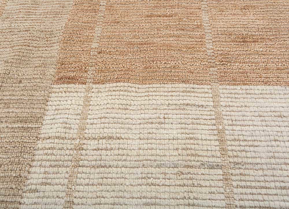 saga beige and brown wool hand loom Rug - CloseUp saga beige and brown wool hand loom Rug - CloseUp