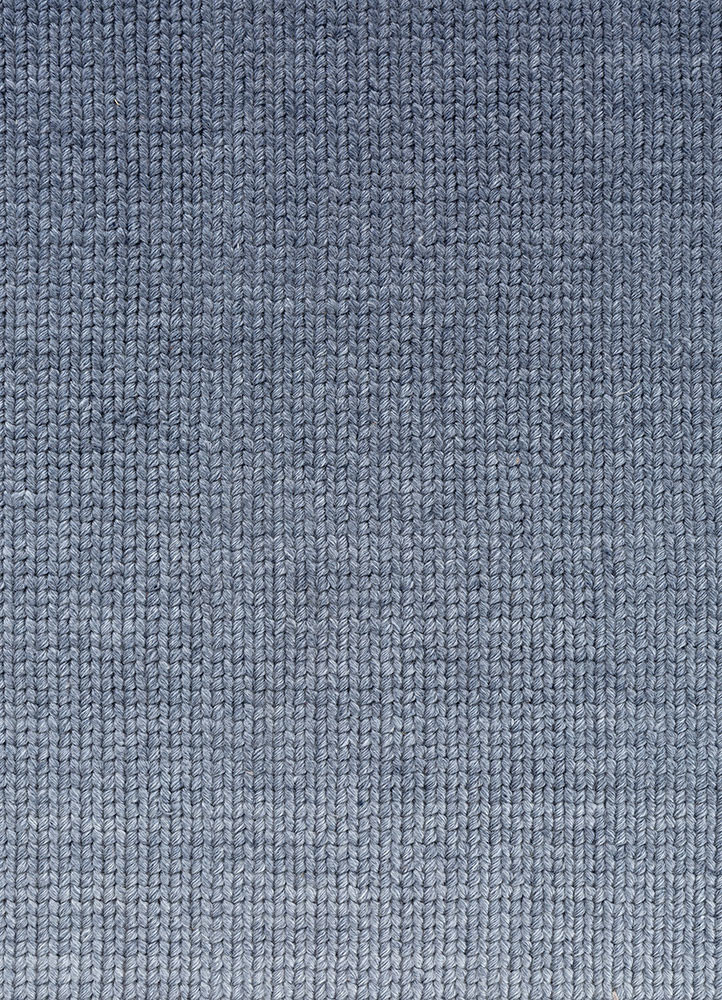 jean blue wool hand loom Rug - CloseUp jean blue wool hand loom Rug - CloseUp