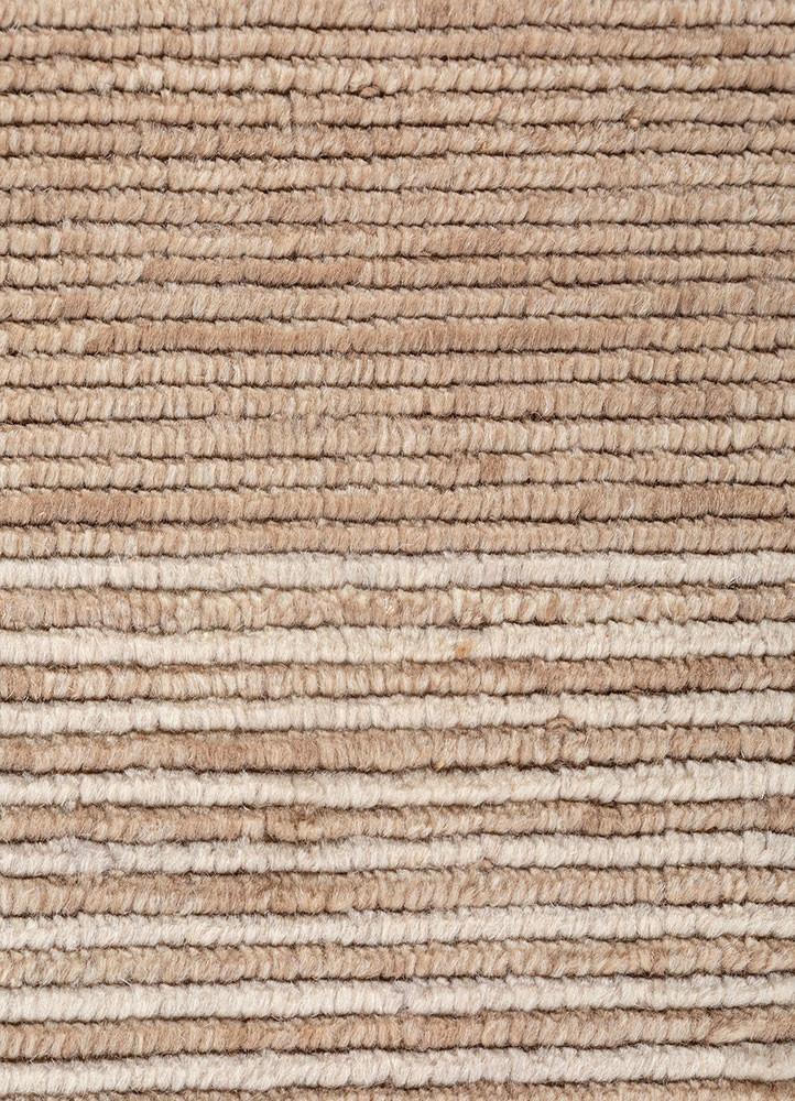tesoro beige and brown wool hand loom Rug - CloseUp