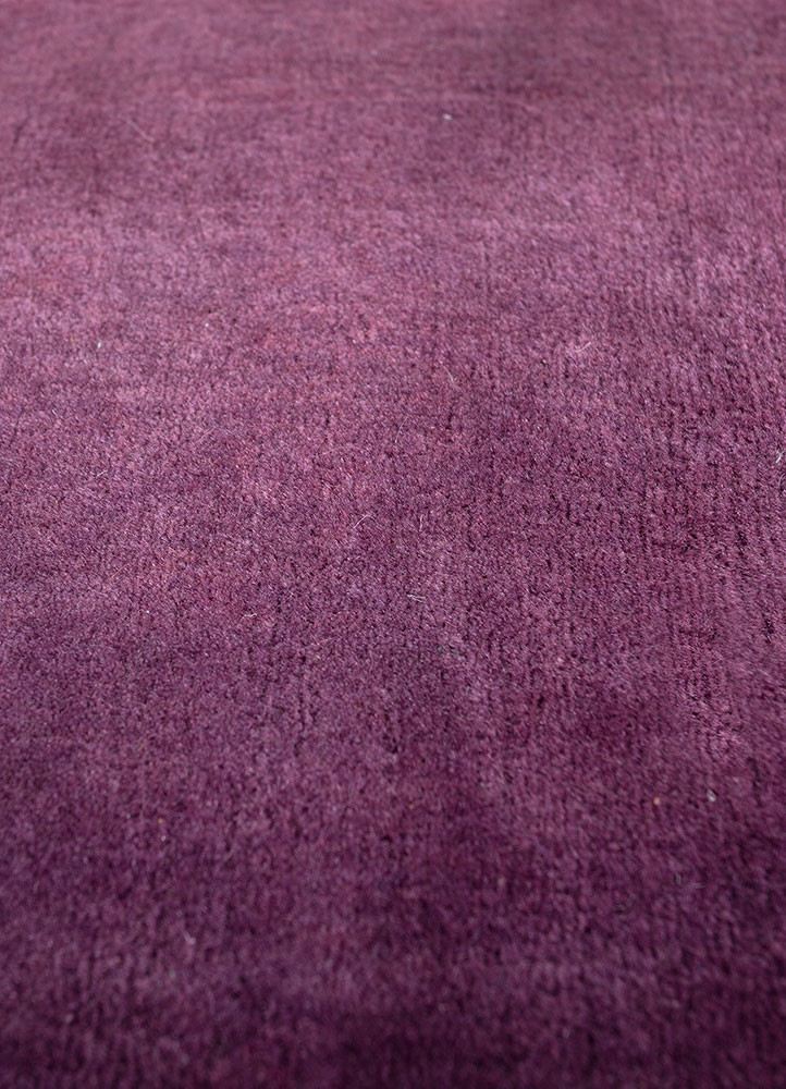jean pink and purple wool hand loom Rug - CloseUp jean pink and purple wool hand loom Rug - CloseUp
