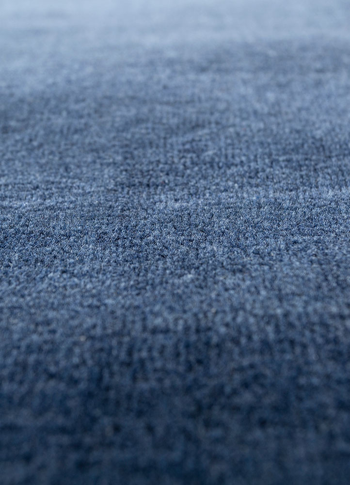 jean blue wool hand loom Rug - CloseUp jean blue wool hand loom Rug - CloseUp