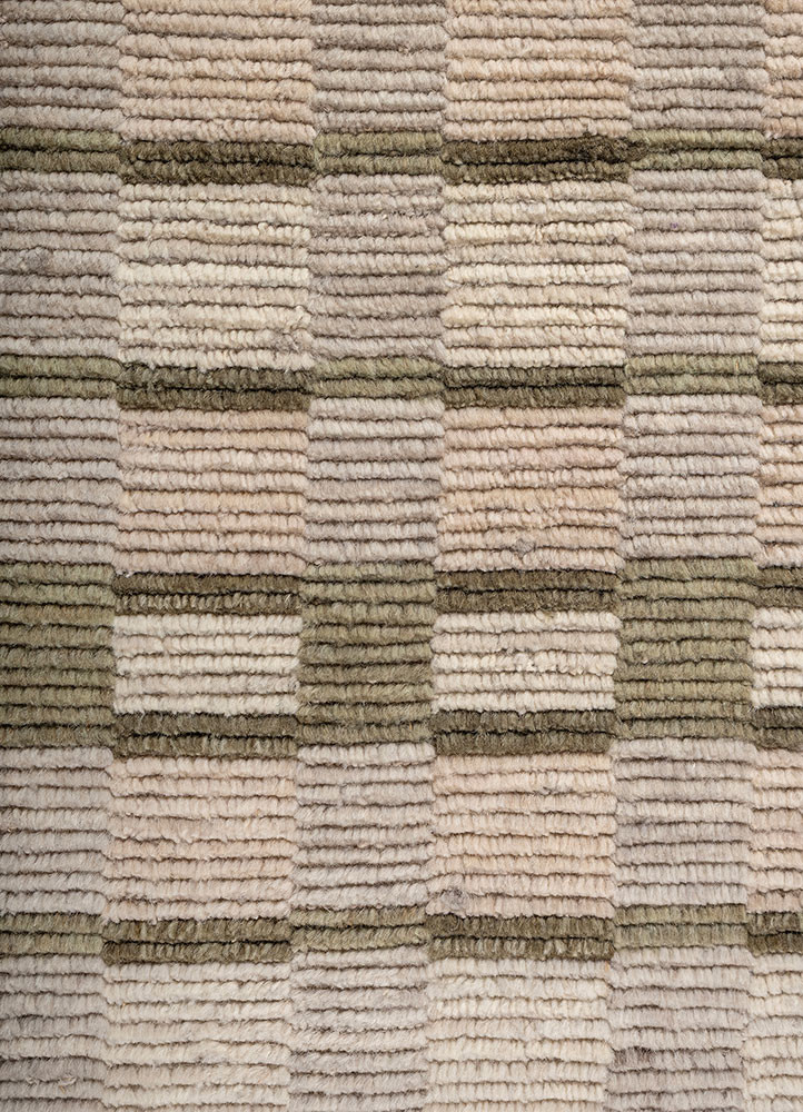 aprezo beige and brown wool hand loom Rug - CloseUp aprezo beige and brown wool hand loom Rug - CloseUp