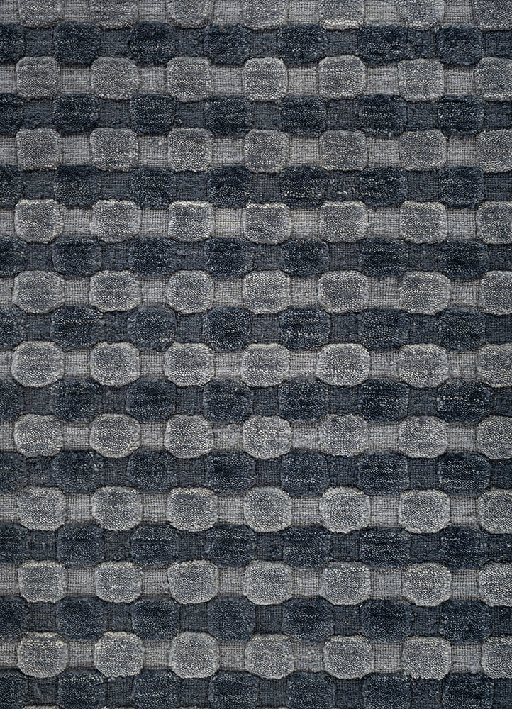 saga blue wool hand loom Rug - CloseUp saga blue wool hand loom Rug - CloseUp