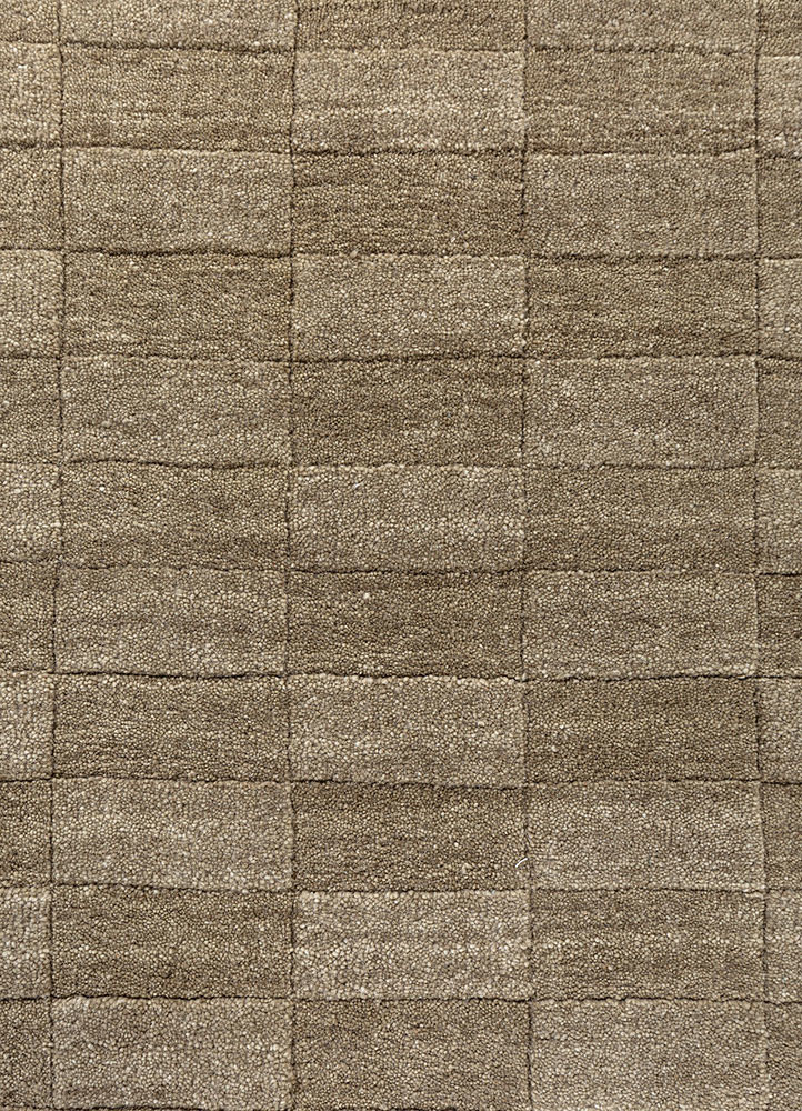 aprezo beige and brown wool hand loom Rug - CloseUp aprezo beige and brown wool hand loom Rug - CloseUp