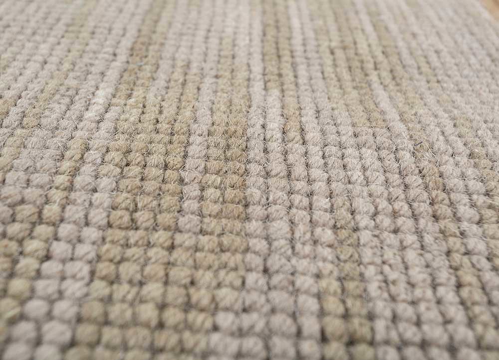 contour beige and brown wool hand loom Rug - CloseUp