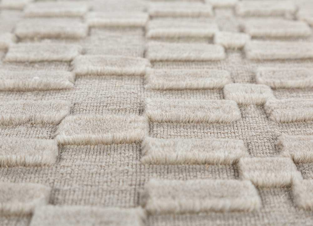 basis grey and black wool hand loom Rug - CloseUp basis grey and black wool hand loom Rug - CloseUp