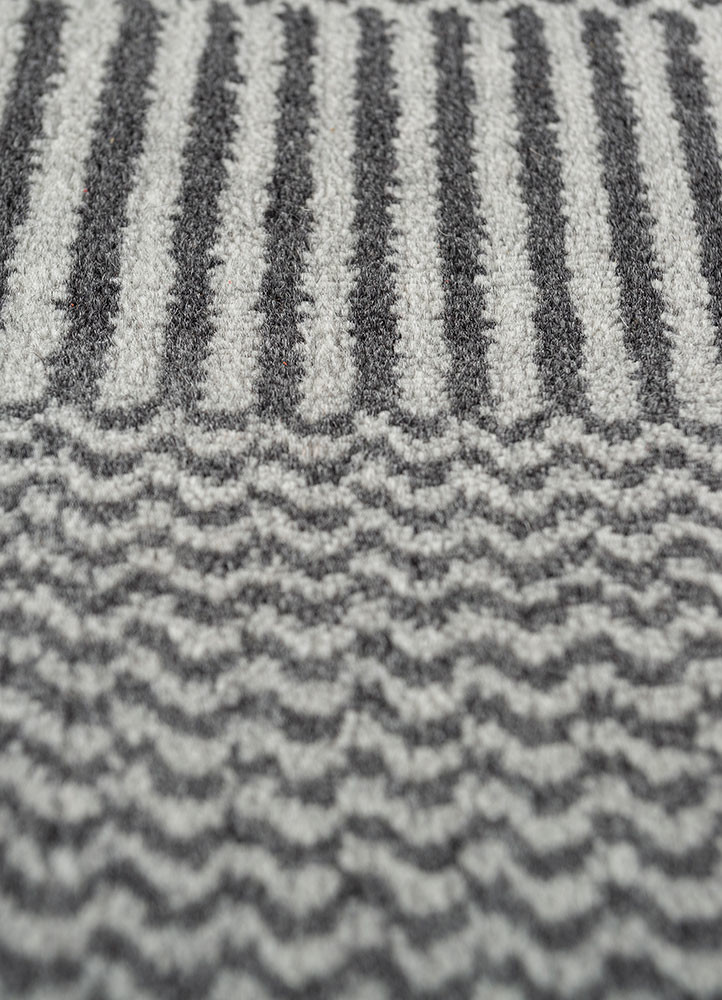 jean ivory wool hand loom Rug - CloseUp