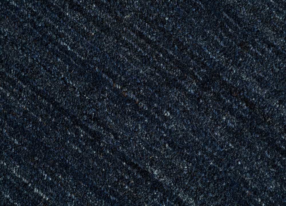 saga blue wool and viscose hand loom Rug - CloseUp saga blue wool and viscose hand loom Rug - CloseUp