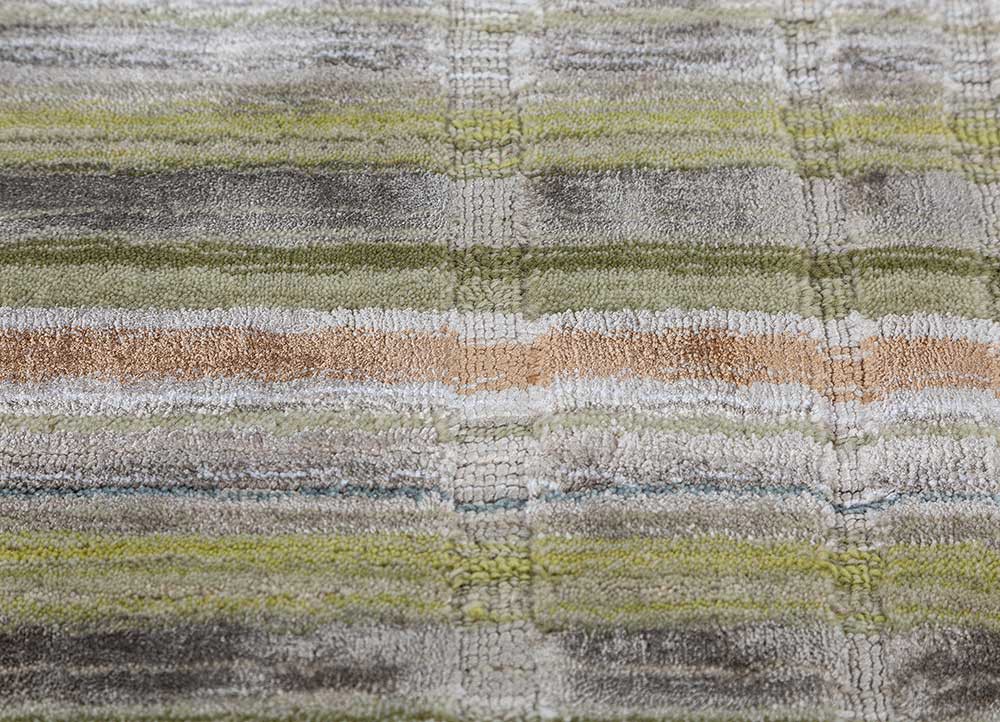 basis green wool and viscose hand loom Rug - CloseUp basis green wool and viscose hand loom Rug - CloseUp