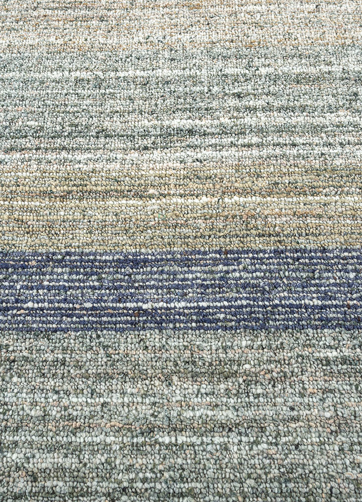 saga blue wool and viscose hand loom Rug - CloseUp saga blue wool and viscose hand loom Rug - CloseUp
