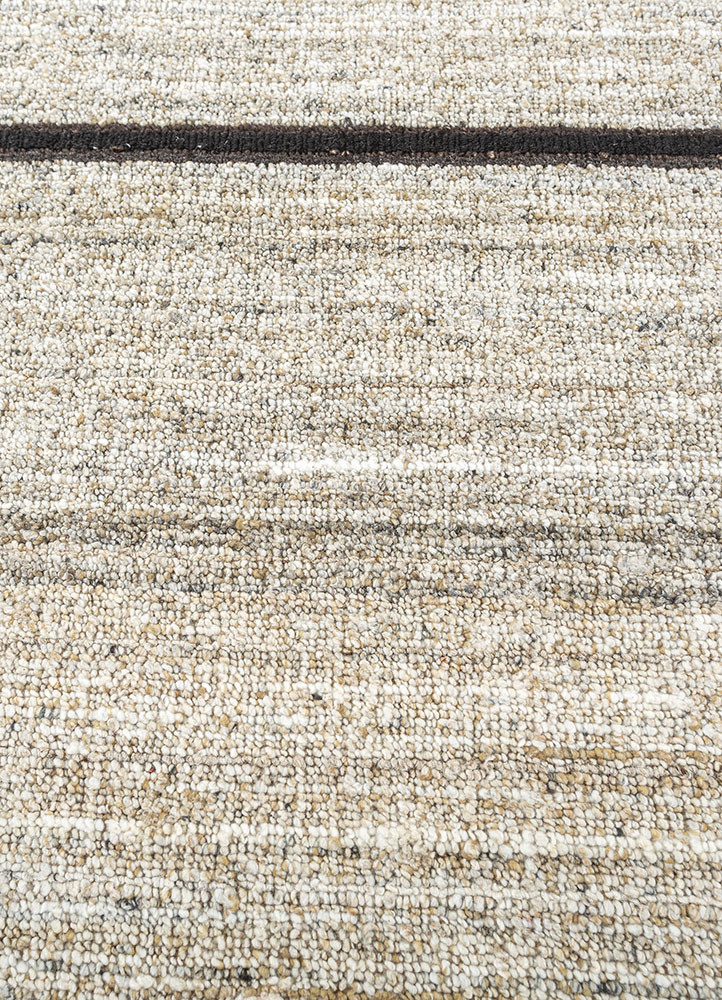 saga beige and brown wool and viscose hand loom Rug - CloseUp saga beige and brown wool and viscose hand loom Rug - CloseUp