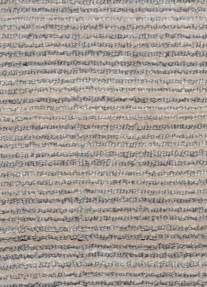 basis ivory wool and viscose hand loom Rug - CloseUp