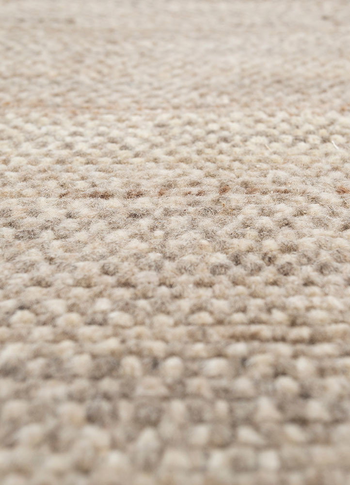 kairos beige and brown afghan wool hand knotted Rug - CloseUp