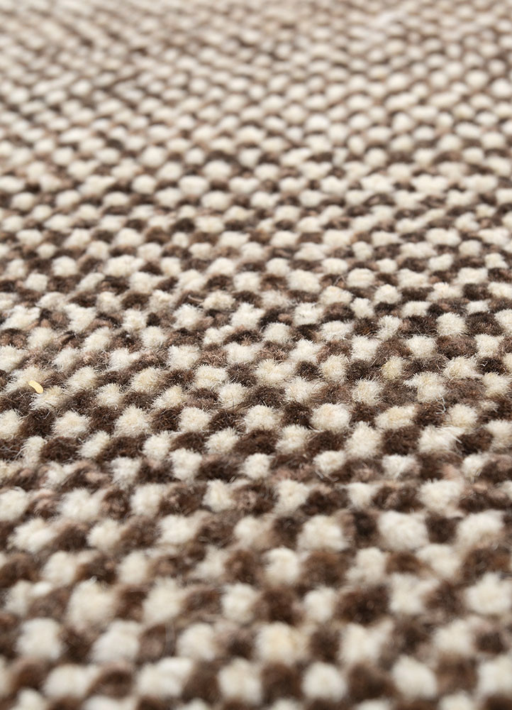 manifest beige and brown afghan wool hand knotted Rug - CloseUp