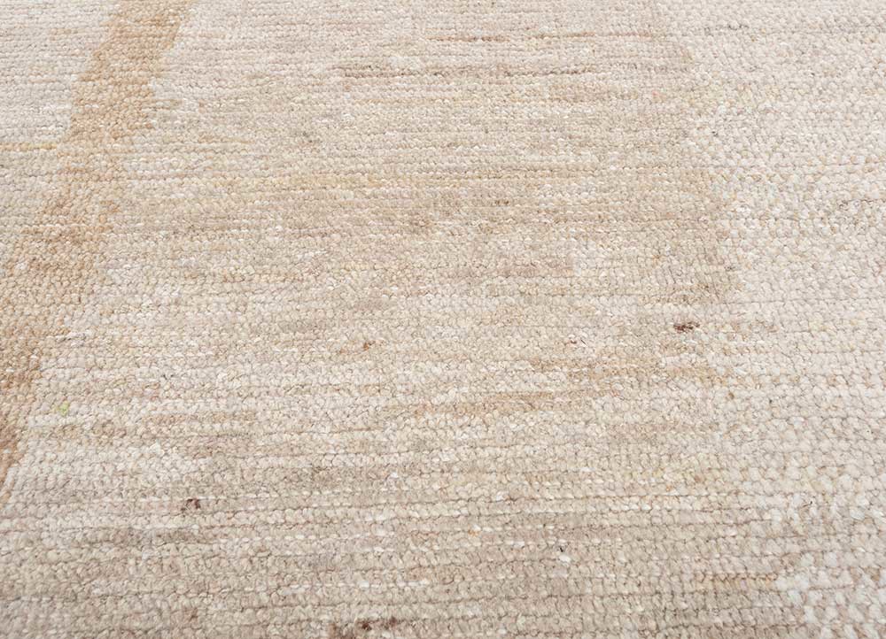 blythe beige and brown afghan wool hand knotted Rug - CloseUp
