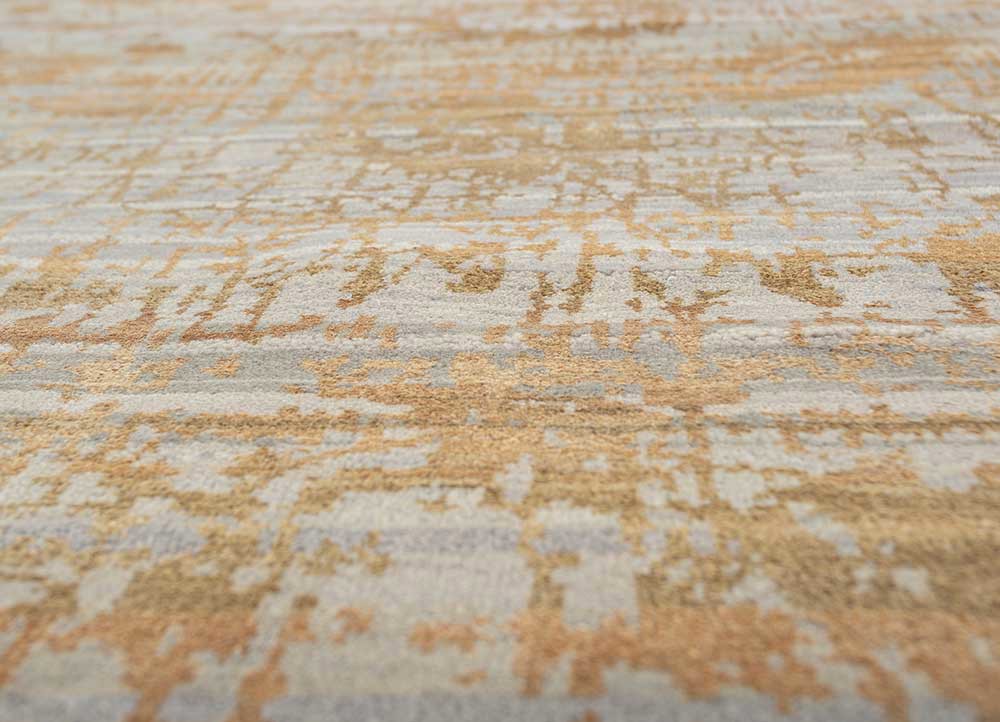 project error by kavi grey and black wool and silk hand knotted Rug - CloseUp