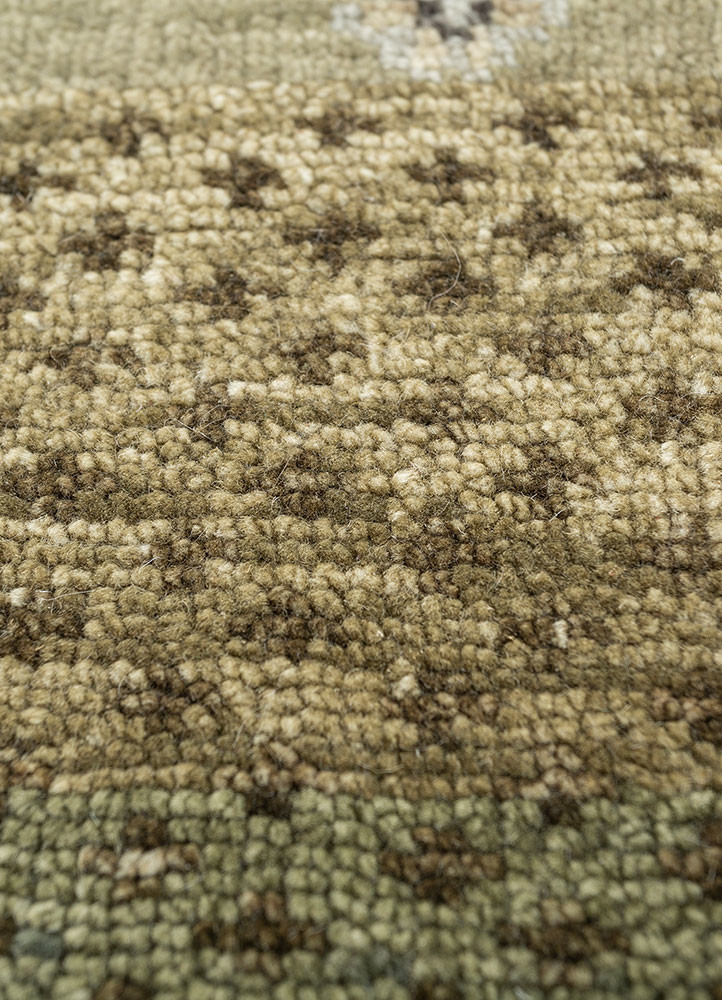 savana green wool hand knotted Rug - CloseUp savana green wool hand knotted Rug - CloseUp