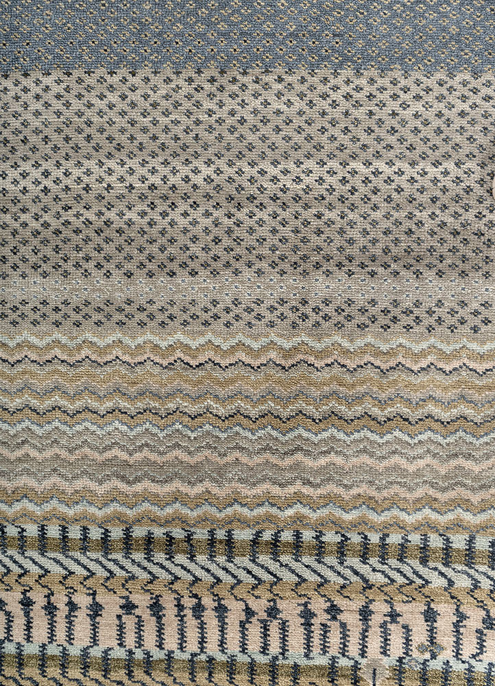 savana blue wool hand knotted Rug - CloseUp savana blue wool hand knotted Rug - CloseUp