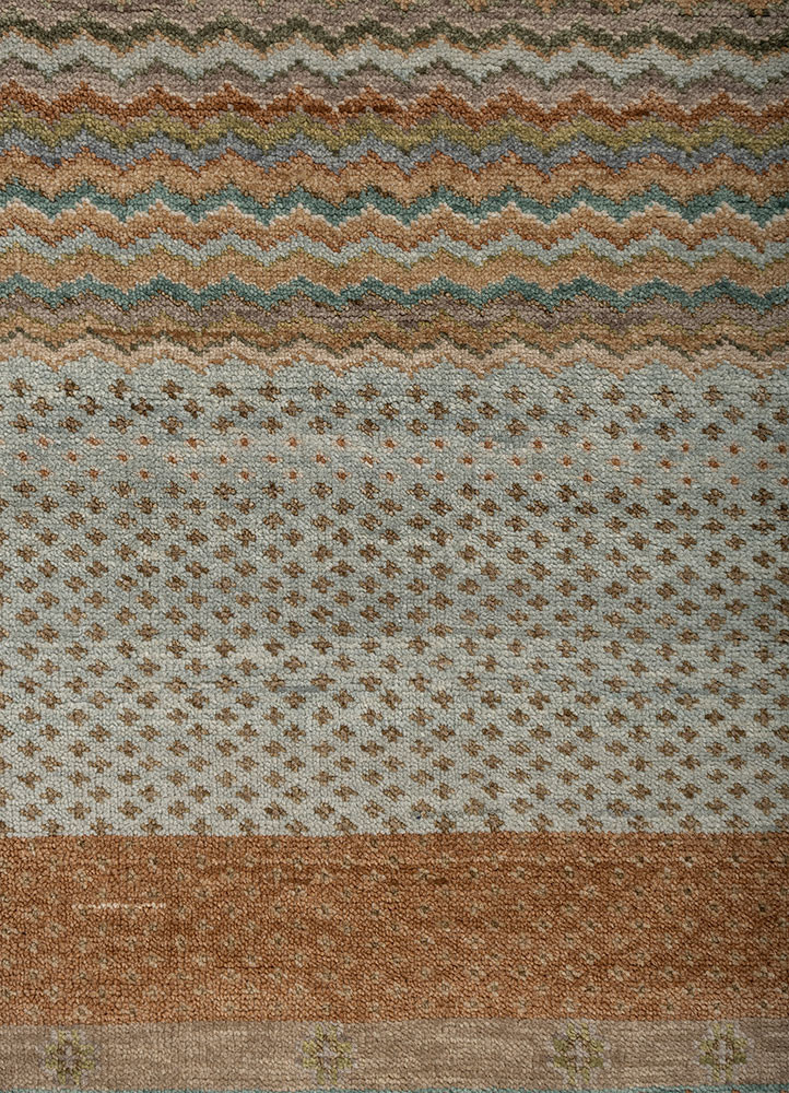 savana blue wool hand knotted Rug - CloseUp savana blue wool hand knotted Rug - CloseUp