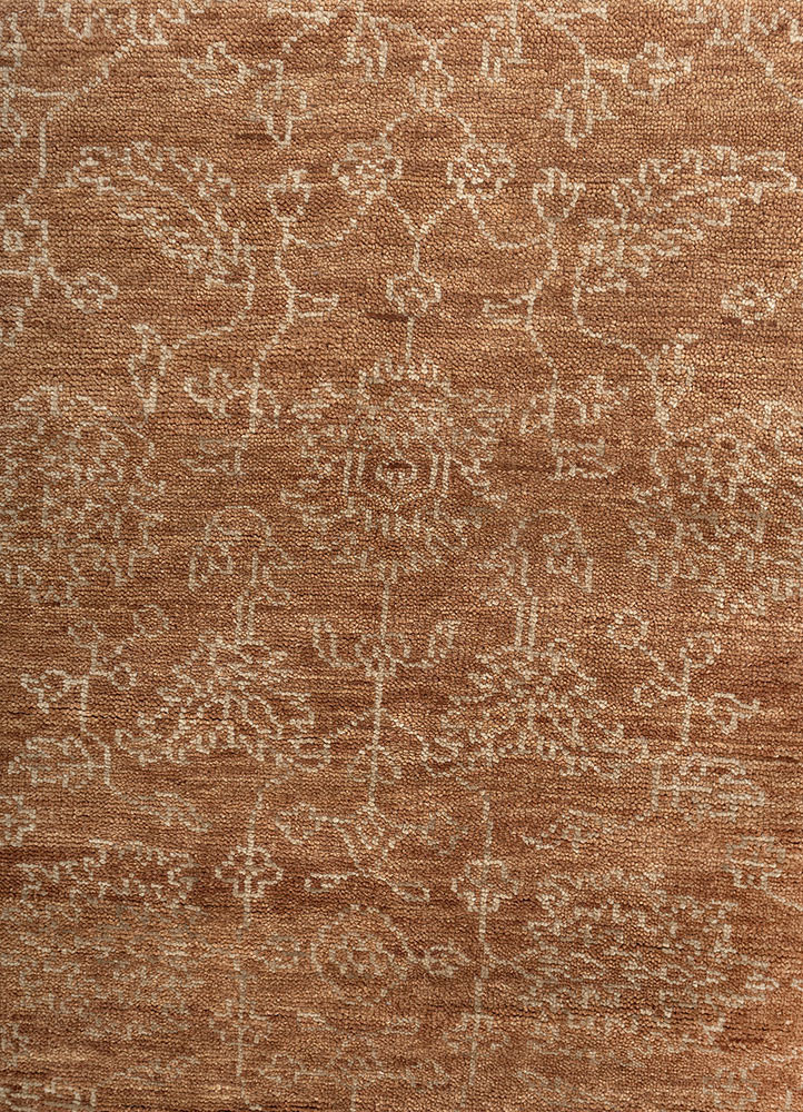 aprezo red and orange wool hand knotted Rug - CloseUp aprezo red and orange wool hand knotted Rug - CloseUp