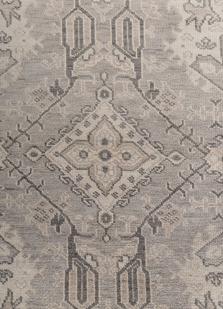 thyme blue wool hand knotted Rug - CloseUp thyme blue wool hand knotted Rug - CloseUp
