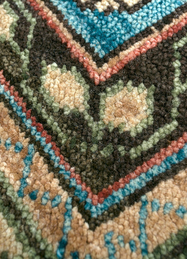 savana blue wool hand knotted Rug - CloseUp savana blue wool hand knotted Rug - CloseUp