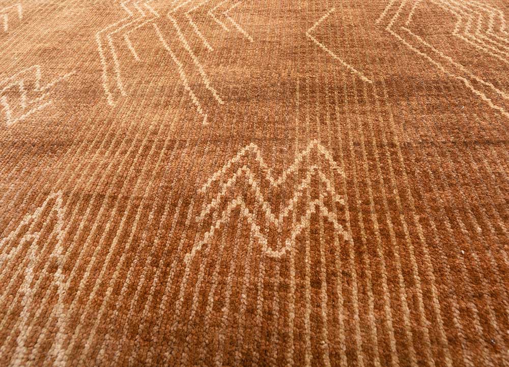 savana red and orange wool hand knotted Rug - CloseUp savana red and orange wool hand knotted Rug - CloseUp