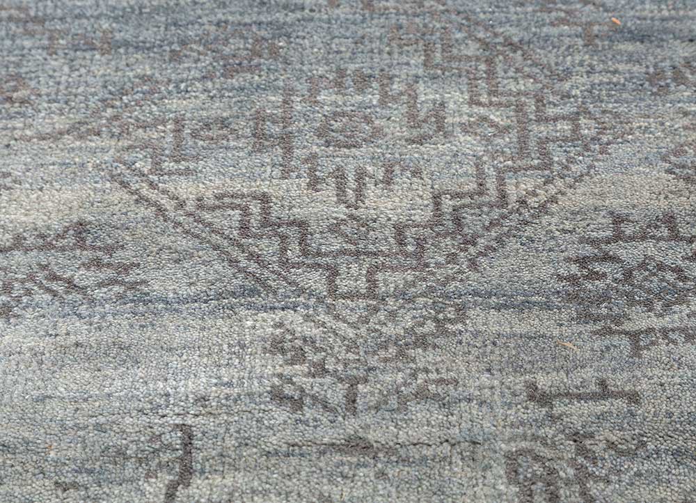 savana blue wool hand knotted Rug - CloseUp savana blue wool hand knotted Rug - CloseUp