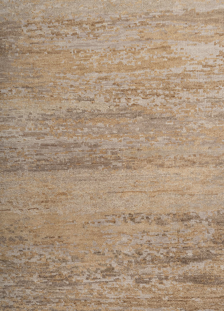 entropy beige and brown wool hand knotted Rug - CloseUp