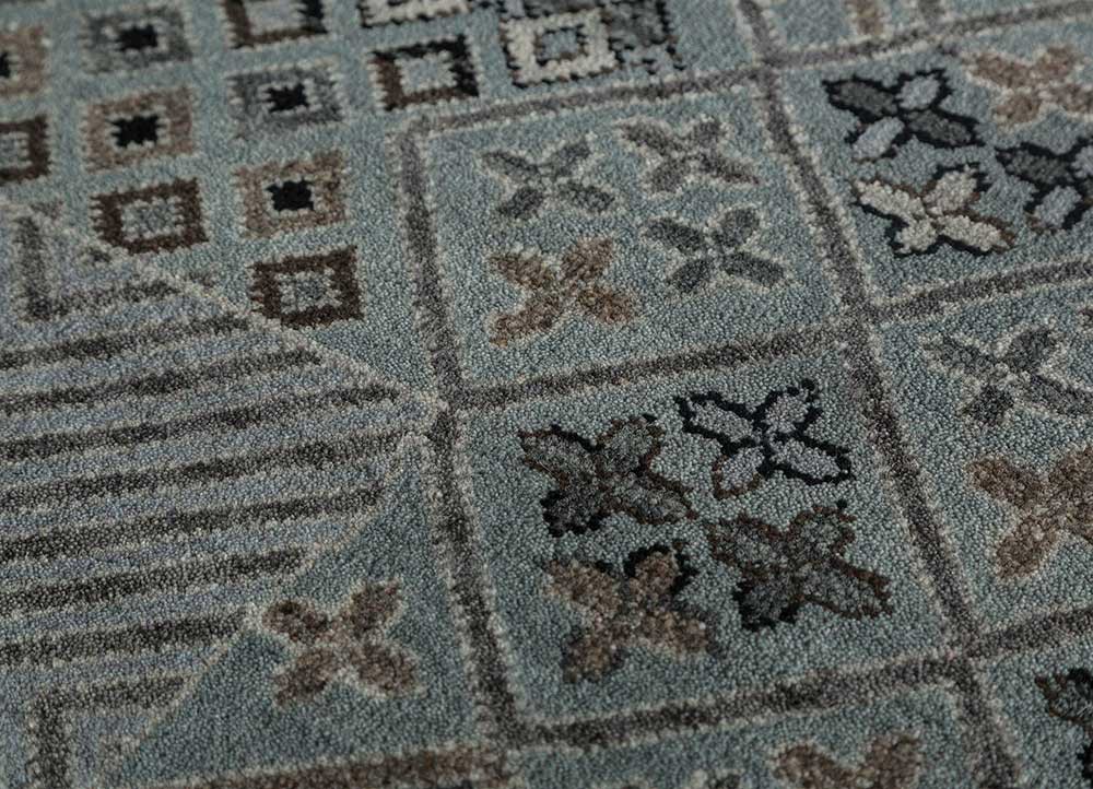 manchaha grey and black wool and bamboo silk hand knotted Rug - CloseUp manchaha grey and black wool and bamboo silk hand knotted Rug - CloseUp
