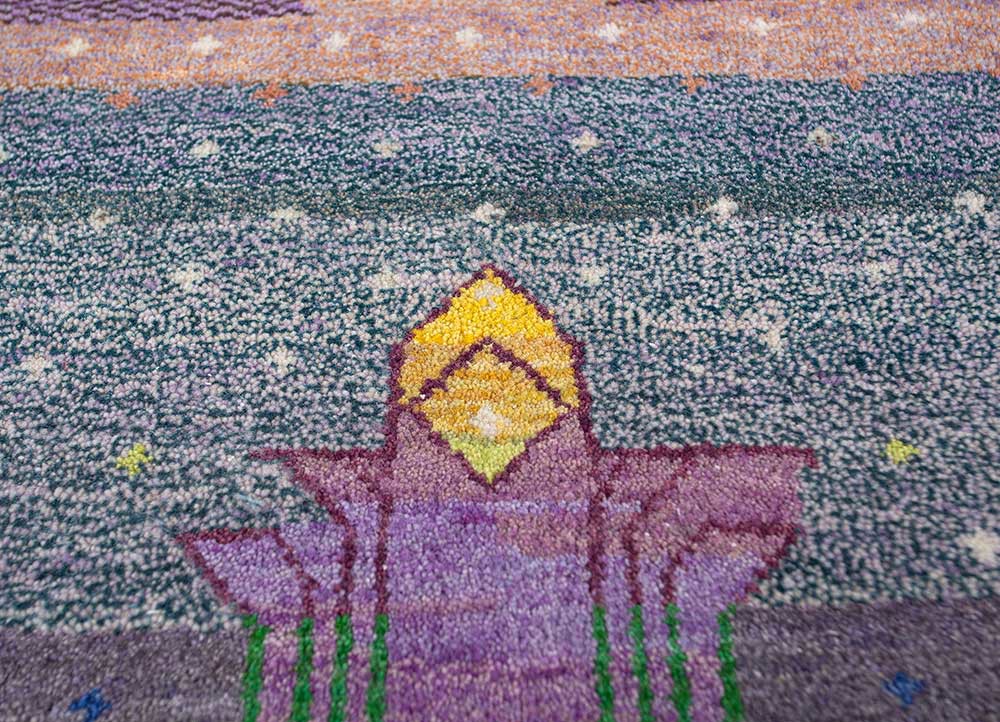 freedom manchaha pink and purple wool and bamboo silk hand knotted Rug - CloseUp freedom manchaha pink and purple wool and bamboo silk hand knotted Rug - CloseUp
