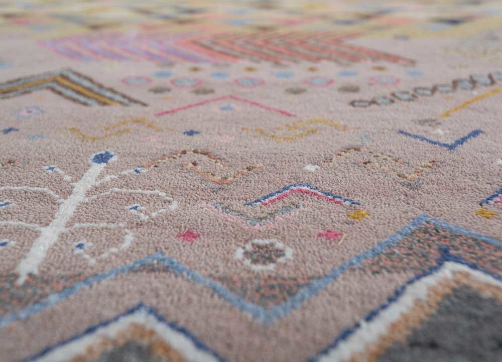 manchaha pink and purple wool and bamboo silk hand knotted Rug - CloseUp manchaha pink and purple wool and bamboo silk hand knotted Rug - CloseUp