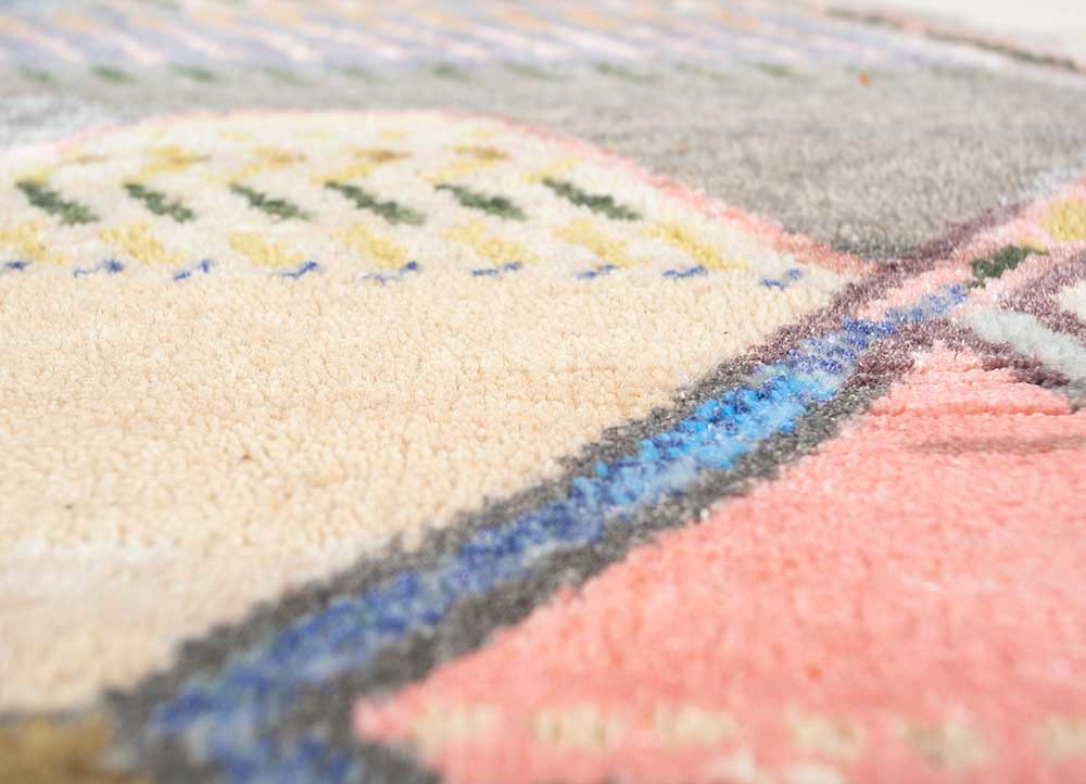 manchaha beige and brown wool and bamboo silk hand knotted Rug - CloseUp manchaha beige and brown wool and bamboo silk hand knotted Rug - CloseUp