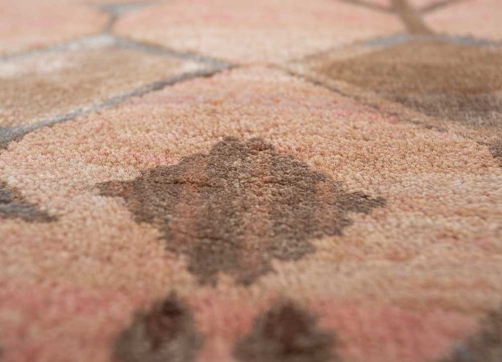 manchaha red and orange wool and bamboo silk hand knotted Rug - CloseUp manchaha red and orange wool and bamboo silk hand knotted Rug - CloseUp