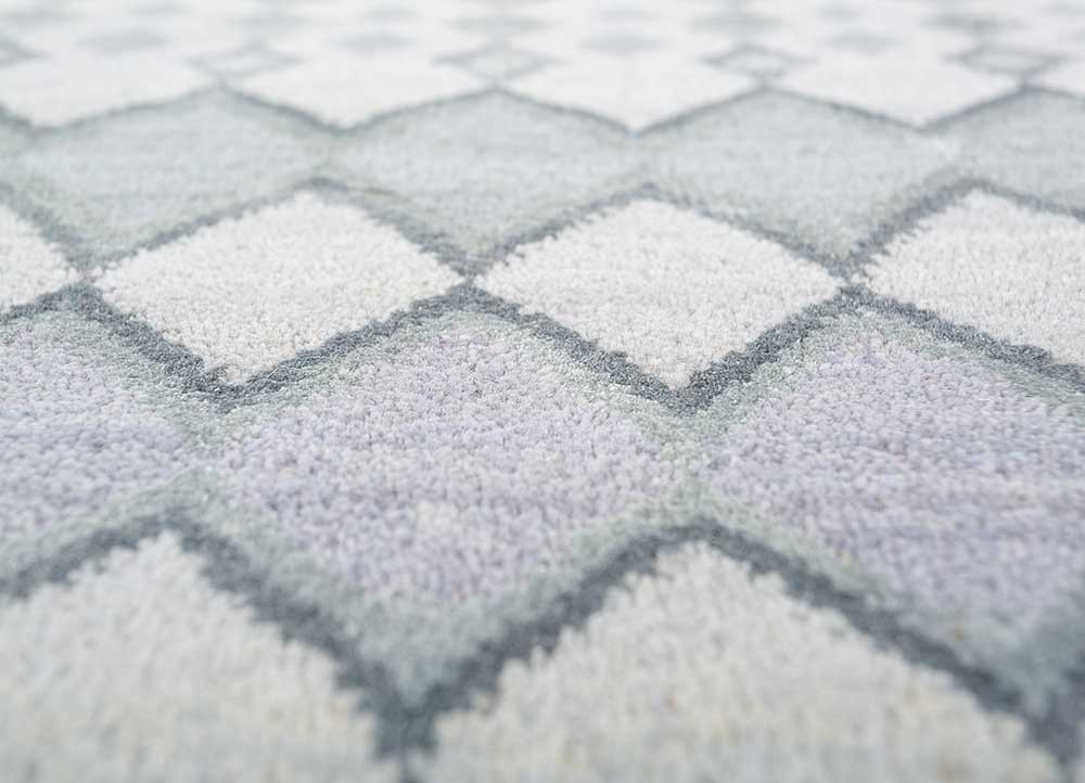 manchaha blue wool and bamboo silk hand knotted Rug - CloseUp manchaha blue wool and bamboo silk hand knotted Rug - CloseUp