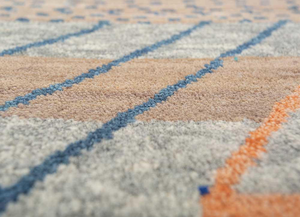 manchaha ivory wool and bamboo silk hand knotted Rug - CloseUp manchaha ivory wool and bamboo silk hand knotted Rug - CloseUp
