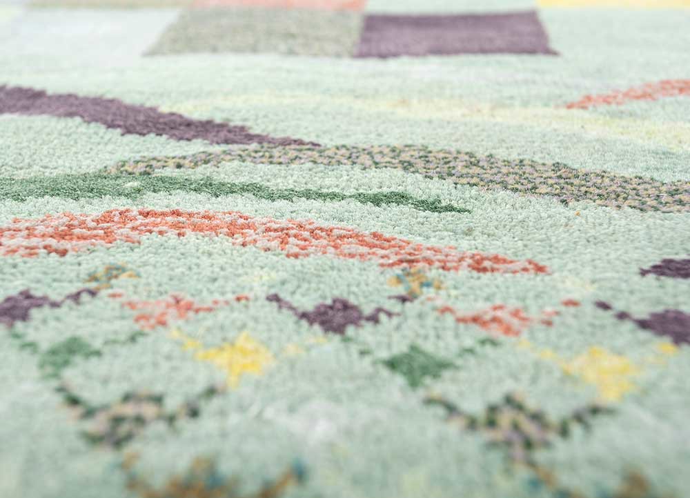 manchaha green wool and bamboo silk hand knotted Rug - CloseUp manchaha green wool and bamboo silk hand knotted Rug - CloseUp
