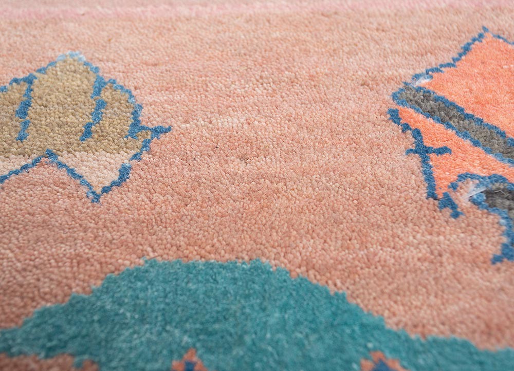 manchaha pink and purple wool and bamboo silk hand knotted Rug - CloseUp manchaha pink and purple wool and bamboo silk hand knotted Rug - CloseUp