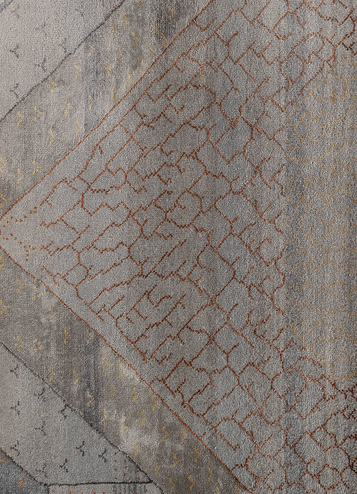 freedom manchaha blue wool and bamboo silk hand knotted Rug - CloseUp freedom manchaha blue wool and bamboo silk hand knotted Rug - CloseUp