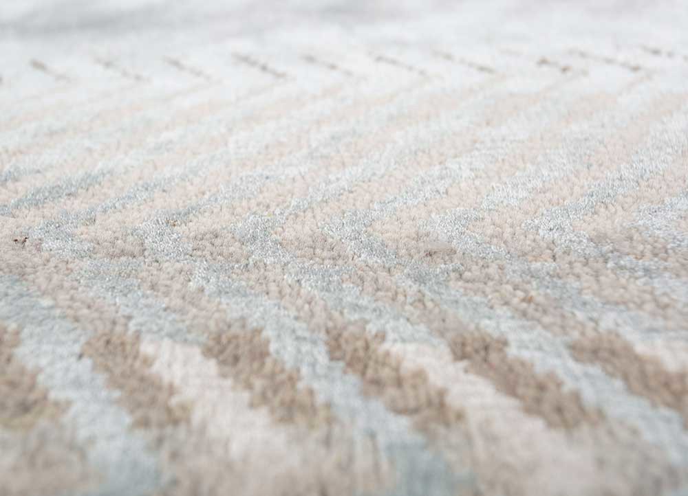 manchaha blue wool and bamboo silk hand knotted Rug - CloseUp manchaha blue wool and bamboo silk hand knotted Rug - CloseUp