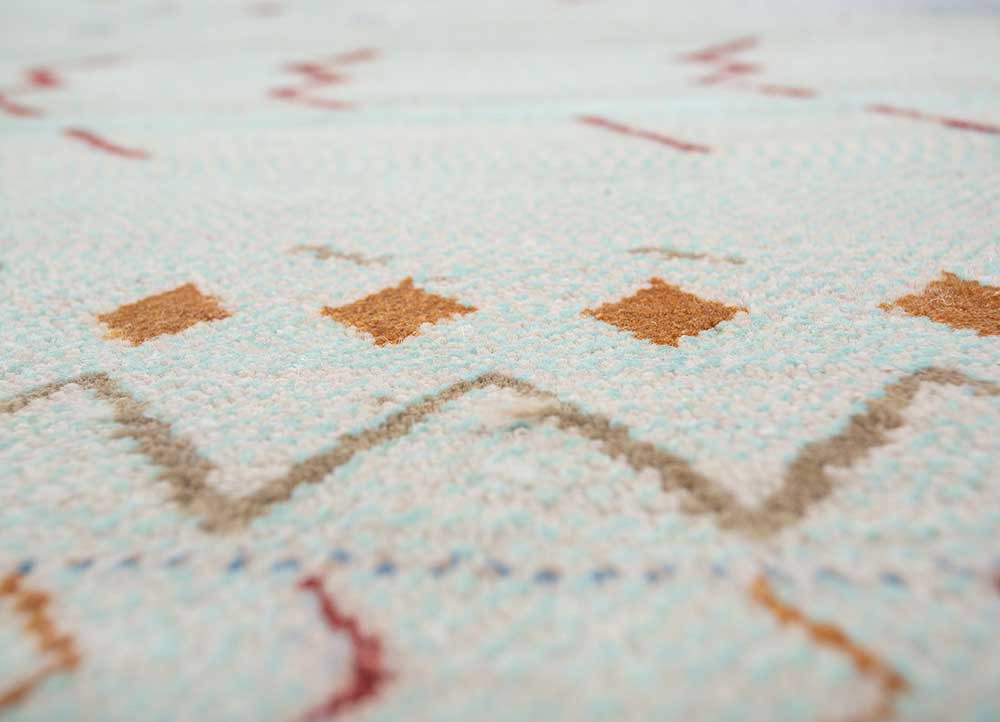 freedom manchaha ivory wool and bamboo silk hand knotted Rug - CloseUp