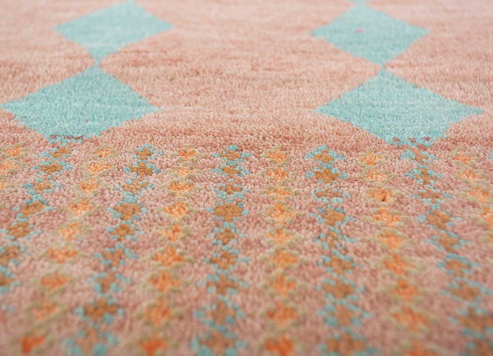 manchaha pink and purple wool and bamboo silk hand knotted Rug - CloseUp manchaha pink and purple wool and bamboo silk hand knotted Rug - CloseUp