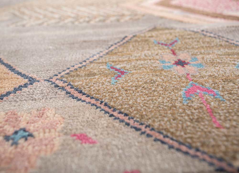 manchaha pink and purple wool and bamboo silk hand knotted Rug - CloseUp manchaha pink and purple wool and bamboo silk hand knotted Rug - CloseUp