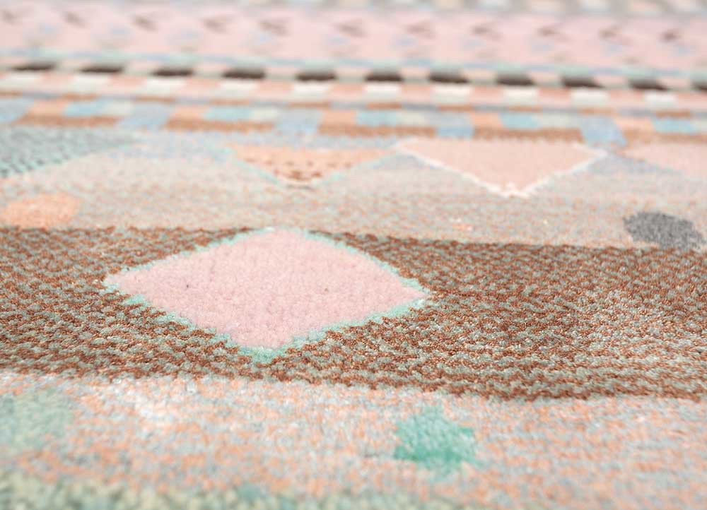 manchaha pink and purple wool and bamboo silk hand knotted Rug - CloseUp manchaha pink and purple wool and bamboo silk hand knotted Rug - CloseUp