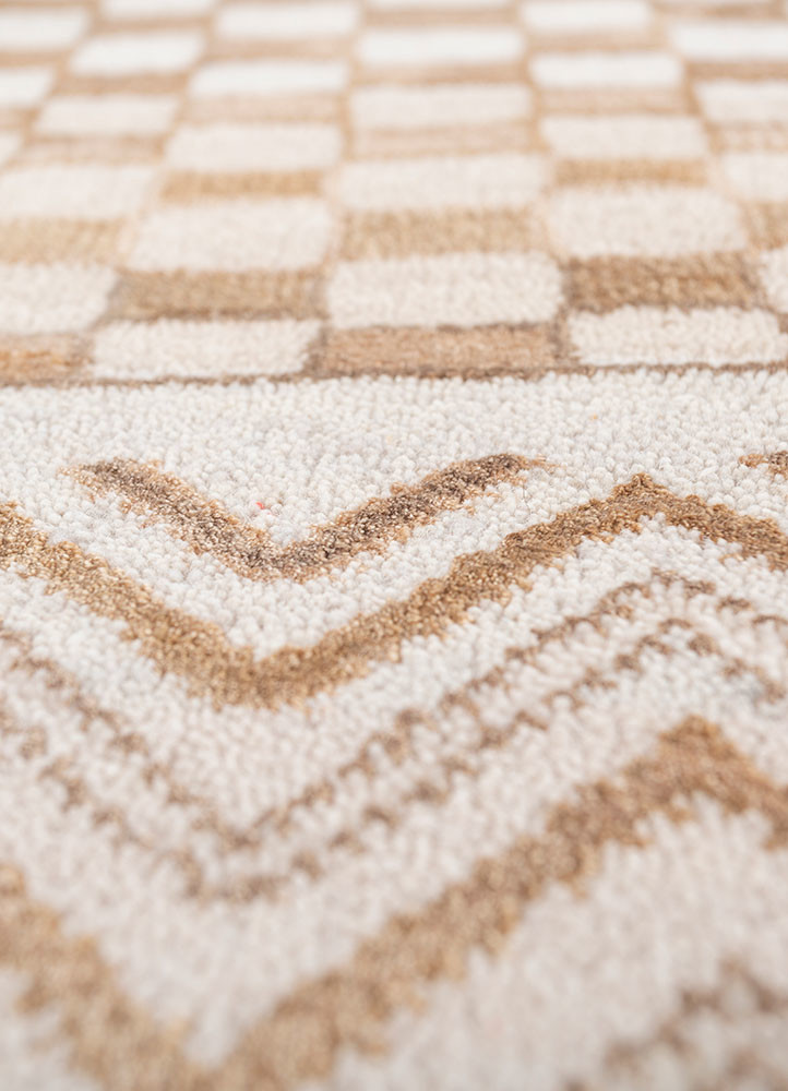 manchaha ivory wool and bamboo silk hand knotted Rug - CloseUp manchaha ivory wool and bamboo silk hand knotted Rug - CloseUp