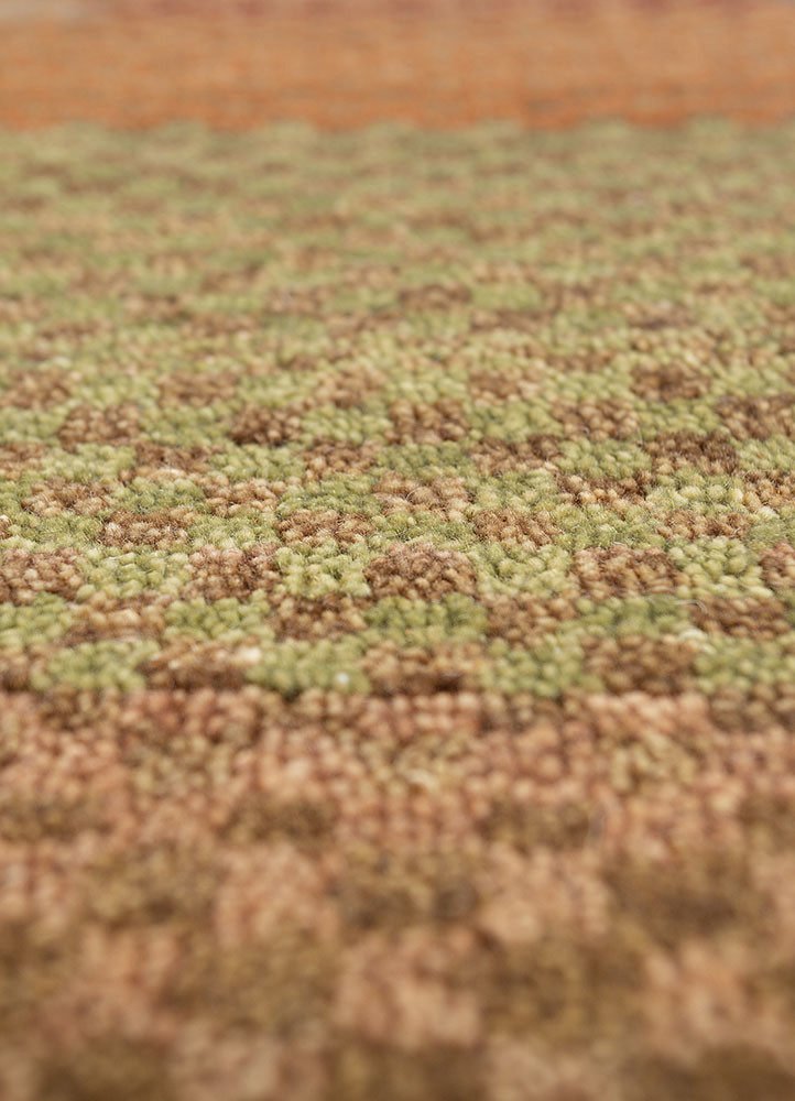 manchaha beige and brown wool and bamboo silk hand knotted Rug - CloseUp