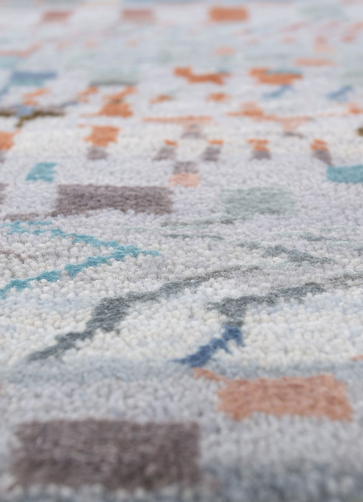 manchaha blue wool and bamboo silk hand knotted Rug - CloseUp manchaha blue wool and bamboo silk hand knotted Rug - CloseUp